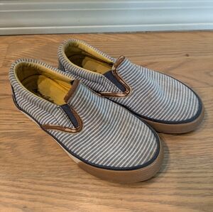 Hanna Andersson Oskar3 Blue + White Slip Ons Little Boys Size 12